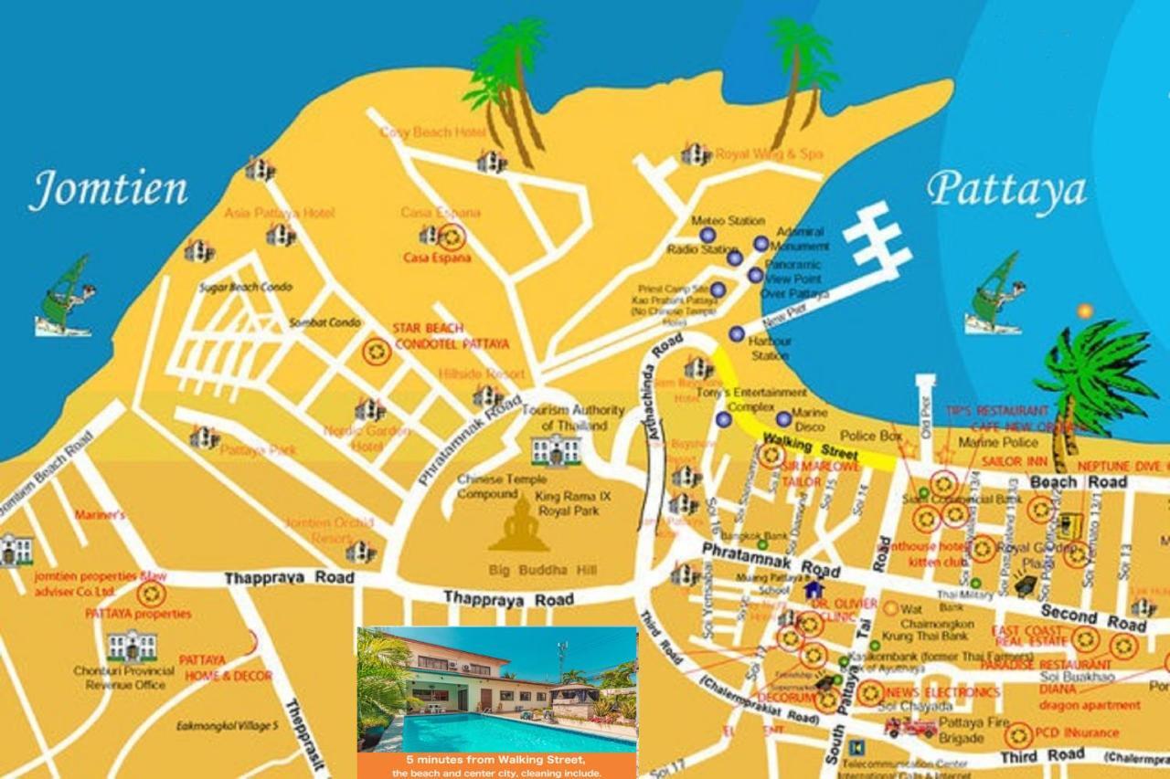Viewbor Villa - Pattaya Holiday House Walking Street 4 Bedrooms エクステリア 写真